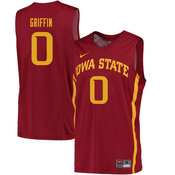 Women #0 Zion Griffin Iowa State Cyclones College Basketball Jerseys Sale-Cardinal